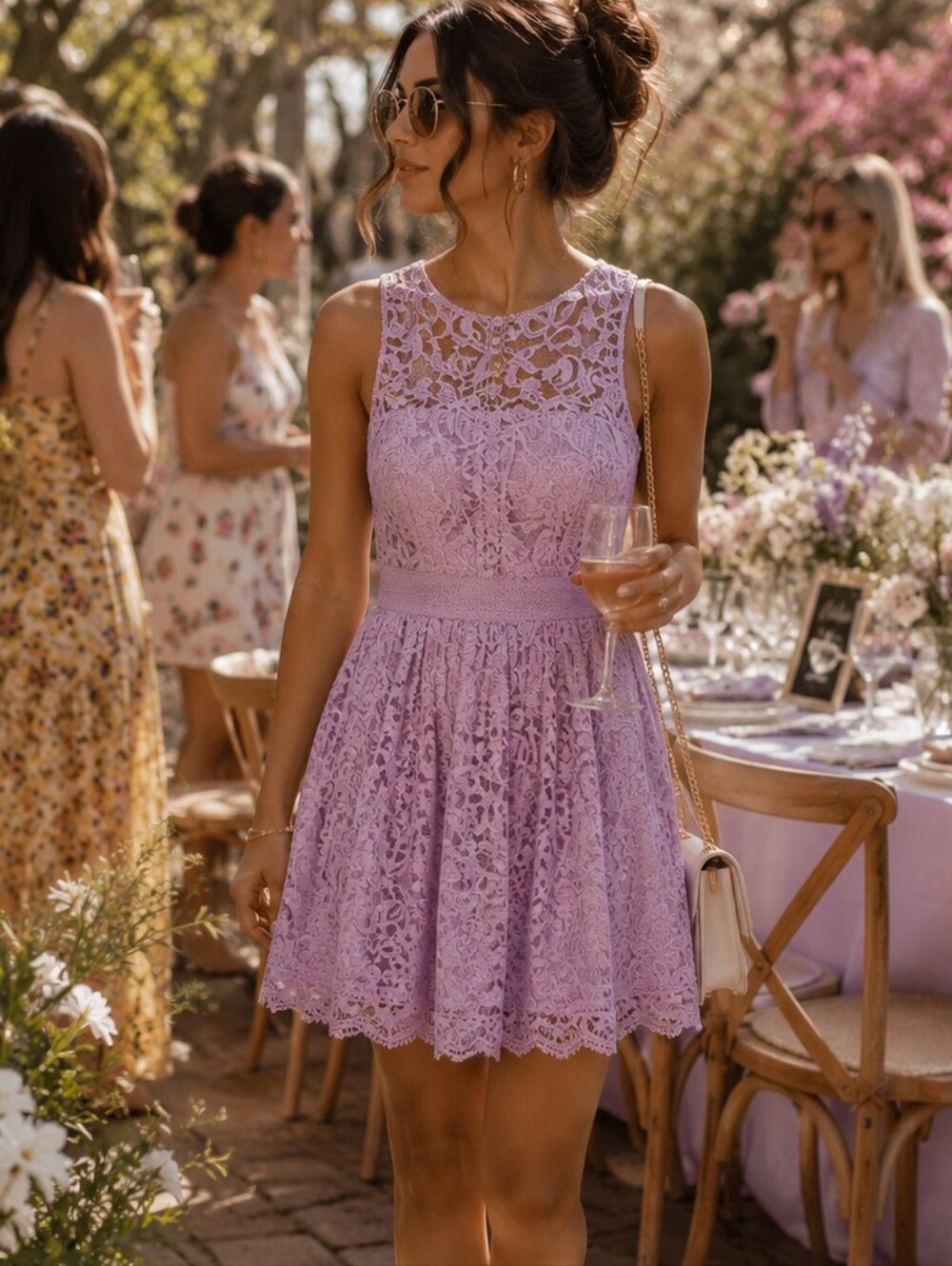 BB Dakota Purple Lace Dress
